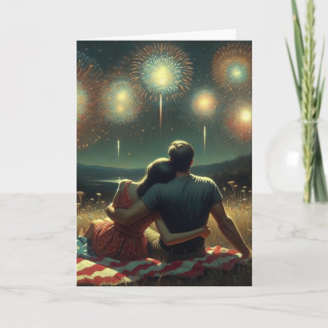 Romantisk fjärde juli kort (Framsida)