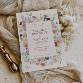 Romantisk fjäril Blommigt Ram Bröllop Spara Datumet