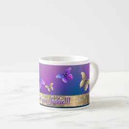 Romantisk fjäril med textspecialitet Mugg Espressomugg