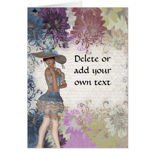 Romantisk flicka i Engelska ro OBS Kort (Framsidan)