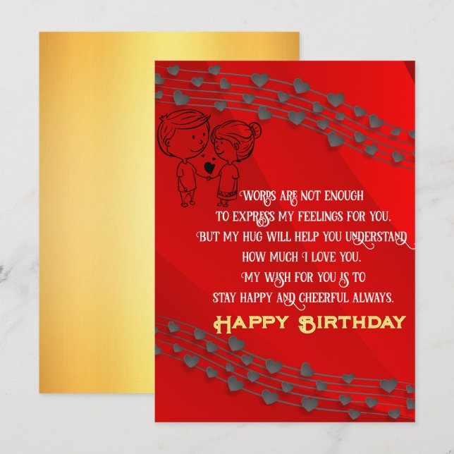 Romantisk födelsedag kort (Fram/baksida)