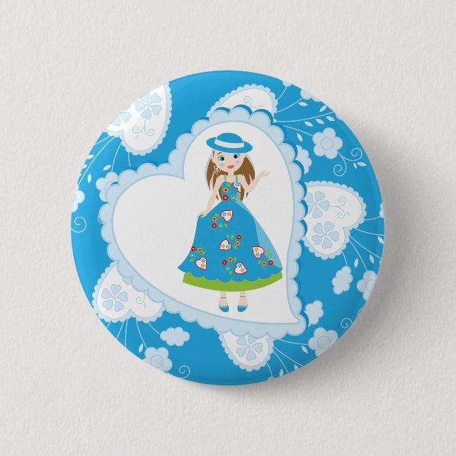 Romantisk födelsedagsfest knapp (Framsida)