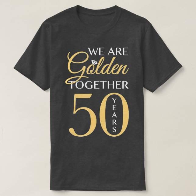 Romantisk för Par - 50:e Bröllop-årsdagen T Shirt (Design framsida)