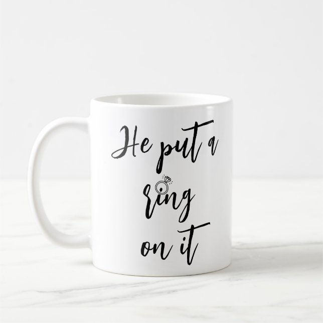 Romantisk Förlovningsring Kaffe Mugg (Vänster)