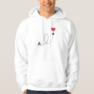 Romantisk Första Bokstav Kärleksdesign Hoodie
