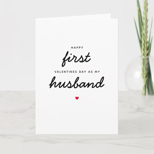 Romantisk första Valentines day som min Make Hubby Kort (Framsida)