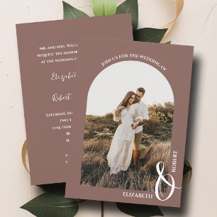 Romantisk Foto Rose Taupe Bröllop Inbjudningar