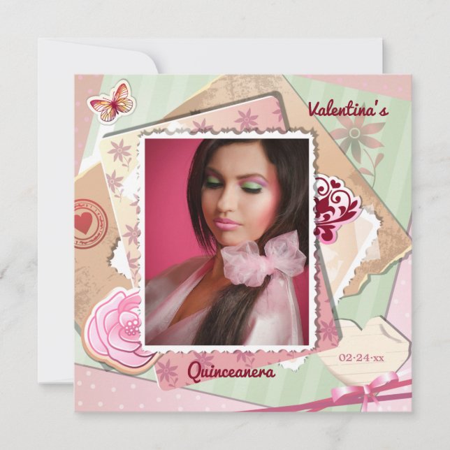 Romantisk fotoinbjudan till Ram Inbjudningar (Framsida)