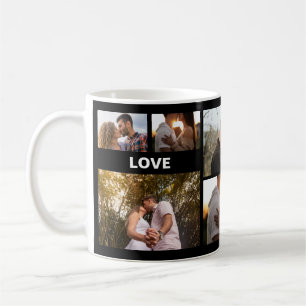 Romantisk fotokollagepresent för par kaffemugg
