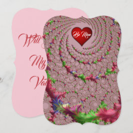 Romantisk Fraktal Alla Hjärtans Dag med Fin Filigr Julkort