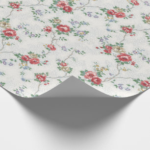 Romantisk Fransk Coral Rosor Presentpapper