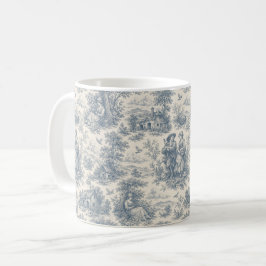 Romantisk fransk landsbygd Toile i dammig blå Kaffemugg