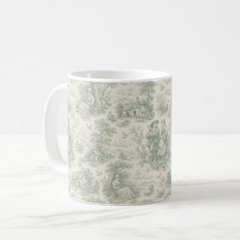 Romantisk fransk landsbygd Toile i sagemörk grön Kaffemugg