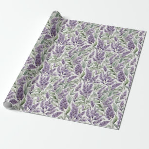 Romantisk Fransk och lilac blommigt mönstrad Presentpapper