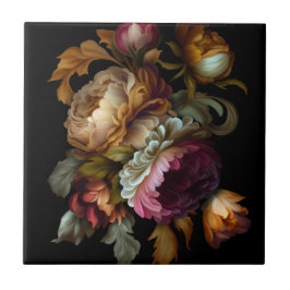 Romantisk "gammal värld" Blommigt 2 Kakelplatta