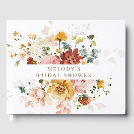 Romantisk gästbok med blommotiv