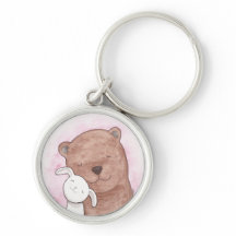 Romantisk gåva för björn- & kaninkärleknyckelring