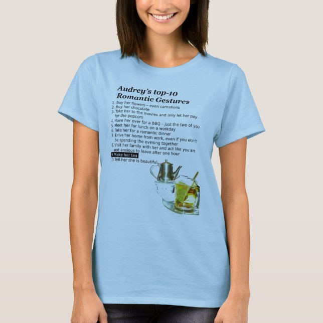 Romantisk gestTea-Skjorta T-shirt (Framsida)