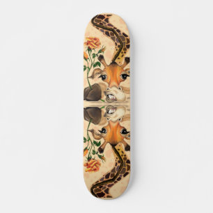 Romantisk Giraffe - gentleman - lägg till din text Mini Skateboard Bräda 18,5 Cm