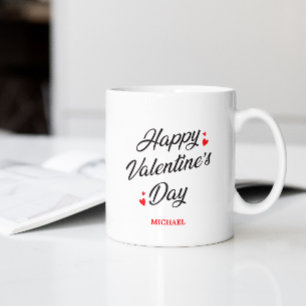 Romantisk Glad Alla hjärtans dag Red Hearts Elegan Kaffemugg