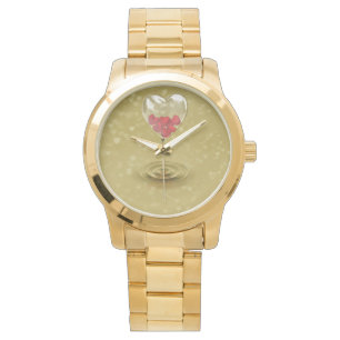 Romantisk glashjärtdesign armbandsur