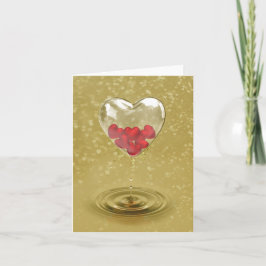 Romantisk glashjärtdesign helgkort