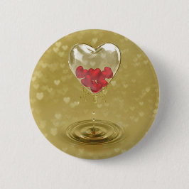 Romantisk glashjärtdesign knapp