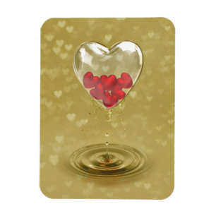 Romantisk glashjärtdesign magnet