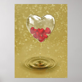 Romantisk glashjärtdesign poster