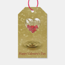 Romantisk glashjärtdesign presentetikett
