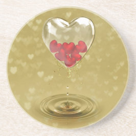 Romantisk glashjärtdesign underlägg