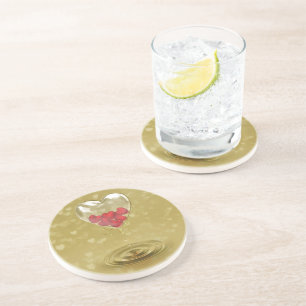 Romantisk glashjärtdesign underlägg