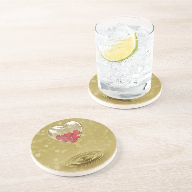 Romantisk glashjärtdesign underlägg (Sidan)