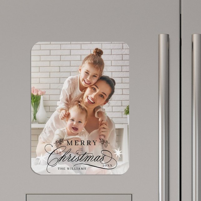 Romantisk God jul Photo Calligraphy Magnet (Skapare uppladdad)