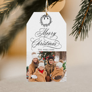Romantisk God jul Photo Calligraphy Presentetikett