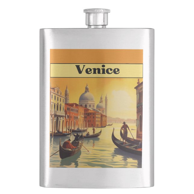 Romantisk Golden Hour Venedig Italien Vintage Resa Fickplunta (Framsidan)