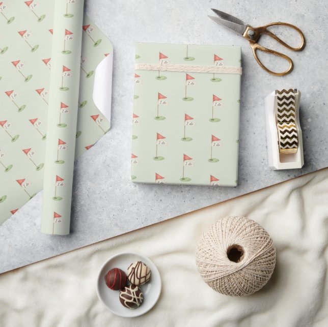 Romantisk Golf "Jag Gör" Golf Bröllop Mjuk Salvia  Presentpapper (Hantverk)