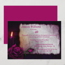 Romantisk Gothic Ro & Candle Birthday