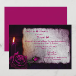 Romantisk gotik Ro & Candle Sweet 16 Inbjudningar