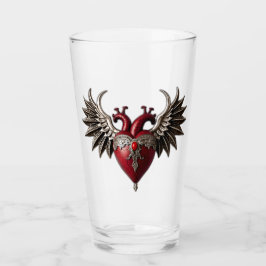 Romantisk gotisk ikon: hjärta, ro, skalle. glaskopp