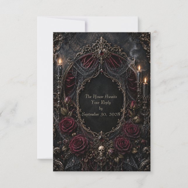 Romantisk gotisk RSVP-kort (Framsida)