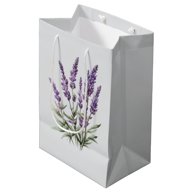 Romantisk grå lila lavendelblommig bröllopsdusch (Framsidan Vinklad)