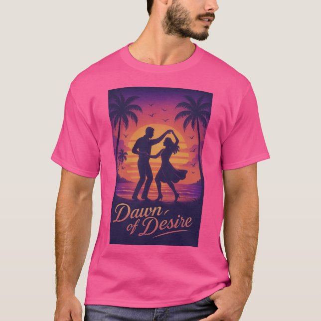Romantisk gradientsolnedgång med dansare t shirt (Framsida)