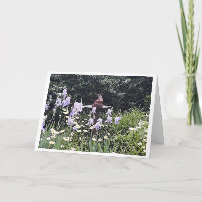 Romantisk Grodfurste och blommor Blank Kort (Framsida)