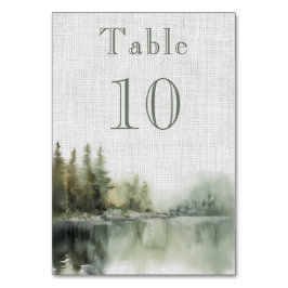 Romantisk grönt Bröllop Bordsnummer