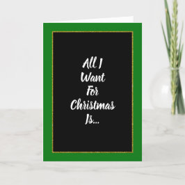 Romantisk Grönt Guld Black jul Helgkort