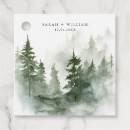 Romantisk grönt, skogsbröllopsfavoritMärkre Gåvor Etiketter