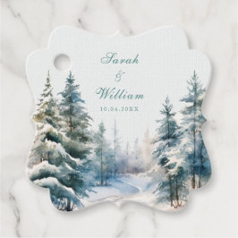 Romantisk grönt vinterskogar, favoritMärkre Gåvor Etiketter