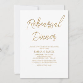 Romantisk guld kalligrafi repetition middag inbjudningar