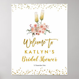 Romantisk guld Skål för kärlek välkomstskylt Poster